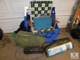 Lot Camping Chairs, 14' Screen Room, Radio, and luggage bags