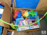Large lot of Assorted Toys Cash Register, Spiderman Tackle box, Sand Toys and more