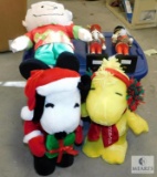Lot large Charlie Brown, Snoopy, Woodstock Christmas Plush + Nutcrackers