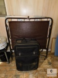 Lot Single Fold-away Bed & large rolling suitcase America Tourister