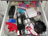 Drawer Contents Staplers, Matches, Utensils, Tape, other supplies and Ziploc Bags