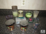 Lot of assorted Candles and Candle Holders Some Parylite Tealights