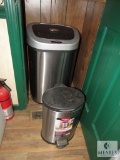 Lot of 2: Stainless Steel Step Cans Trash Cans