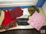 Lot Ladies Scarfs, Santa Hats, Clutch Purse, and New Momma Nightgown set