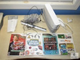 Nintendo Wii Game Console with 1 nunchuck and assorted games