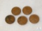 Lot of 5: 1909-P Wheat Cents