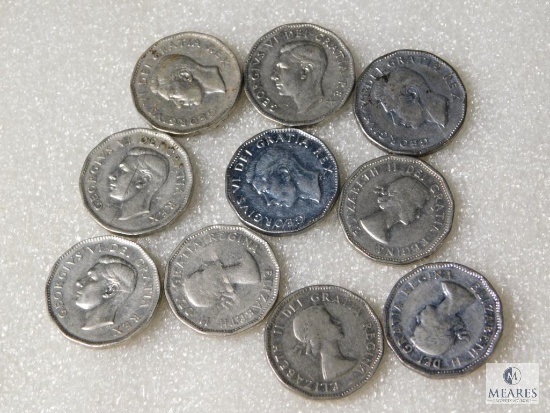 Lot of 10: 1950s Canadian Nickels