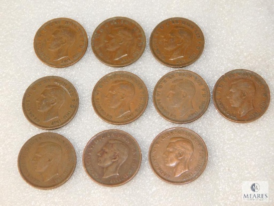 Lot of 10: British Large Cents