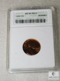 ANACS graded 1959-P Lincoln Cent MS 66 Red