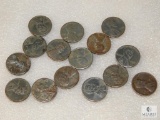 Lot of 15: 1943-S WWII Steel wheat cents