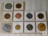 Lot of (10) Different Assorted Tokens