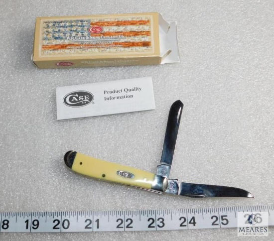 New Case Mini Trapper Pocket Knife Yellow #3027 CV