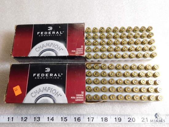 100 Rounds Federal 9mm Luger Ammo 115 Grain FMJ RN