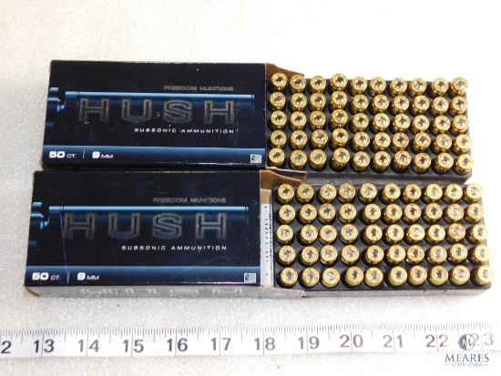 100 Rounds Hush 9mm Luger 147 Grain RN