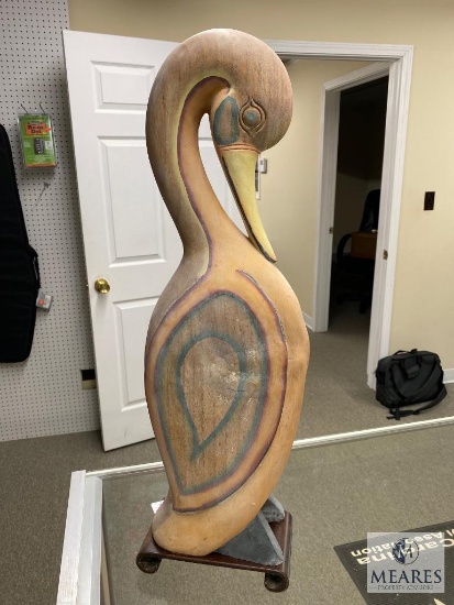 Wooden Hand Carved Pelican