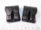 2 new leather double mag pouches horizontal or vertical wear for single stack mags like Colt 1911