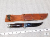 Case US Navy fixed blade knife with leather sheath