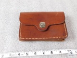 Bucheimer leather cartridge box holds rifle ammo