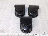 3 new leather handcuff case/ammo carriers