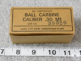 50 rounds vintage Lake City .30 carbine ammo