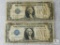 Lot of 2: US Small Size $1 Funny Back Silver Certificates