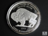 2001 Giant Buffalo Proof - 1 troy ounce - .999 fine silver