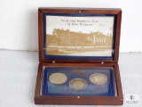 Three-coin New Orleans Mint Morgan silver dollar collector box