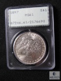 PCGS graded - 1897 Morgan silver dollar - MS61