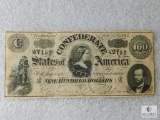 Civil War CSA 100 dollar currency note - Feb 17, 1864