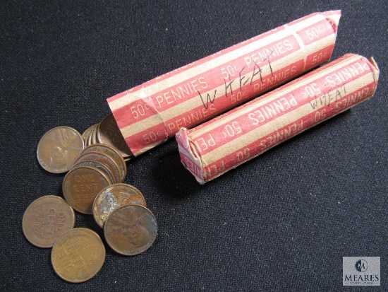 (2) rolls of mixed wheat cents