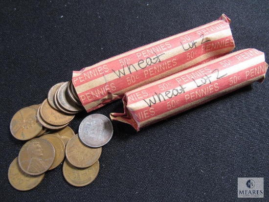 (2) rolls of mixed wheat cents