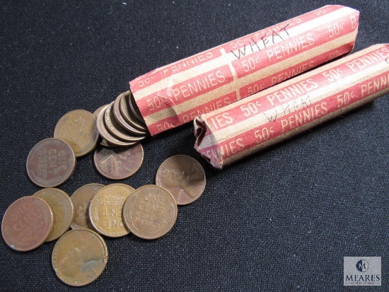 (2) rolls of mixed wheat cents