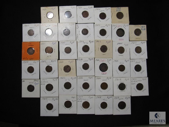 Mixed lot of (38) Indian Head cents