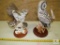 Lot of 2 Franklin Mint Collectible Porcelain Owls