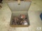 Metal Tool Box with Assorted Tools & Horseshoes