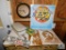 Lot assorted Vintage Items; Reed's Nut Cracker, Wall Clock, Rock Posters, Kelvin Cooler Box, & more