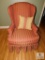 Rose and Gold Tone Wing back Occasional Chair