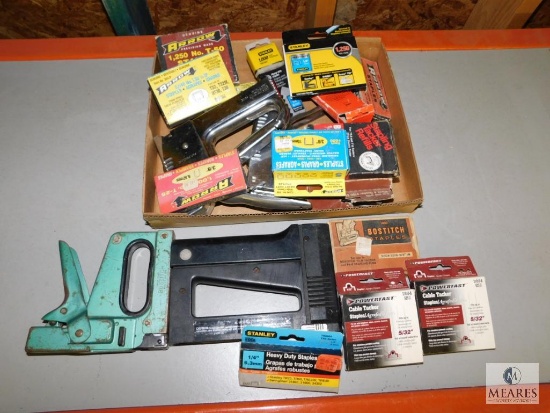 Lot of assorted Staple Guns and Staples