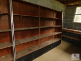 Vintage Wood Shelf Rack 6' tall 8' long 12
