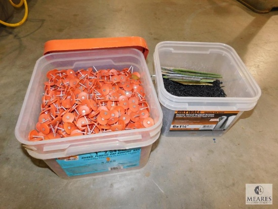 Lot Drywall Screws & Roofing Nails with Plastic Caps