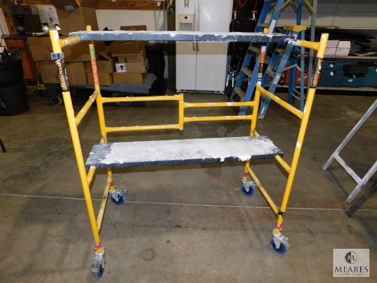 Metaltech 500 lbs Capacity Small Folding Scaffold with 2 Walkboards
