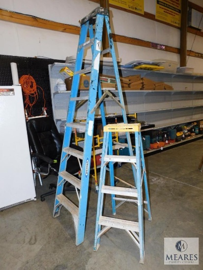 Lot of 2 Werner A-Frame Ladders 8' & 4'