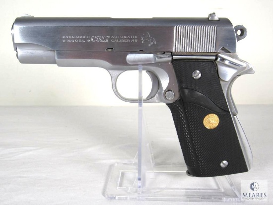 Colt 70 Custom Commander's Model 1911 .45 Semi-Auto Pistol RARE Satin Nickel Finish