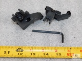 New 45 Degree Offset Flip up AR15 Front & Rear Sights Fully Adjustable great for use with an opti