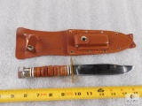 New Marble's Pilots Survival Knife - Fixed Blade with Leather Sheath