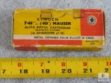 20 Rounds 7.63 mm 30 Mauser on Stripper Clips Rare Kynoch