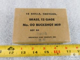 Rare Remington UMC WWII 12 Gauge 00 Buckshot M19 all brass Shells 10 Rounds in Factory box