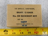 Rare Remington UMC WWII 12 Gauge 00 Buckshot M19 all Brass shells 10 rounds in factory Box