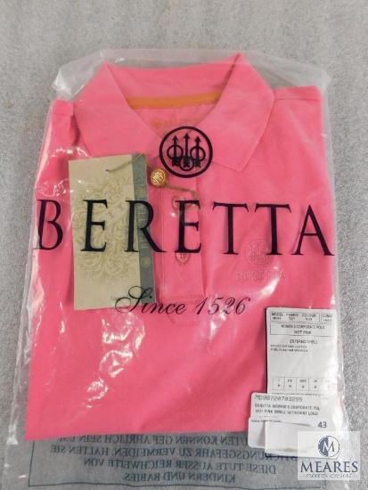 New Beretta Women's Corporate Polo Hot Pink Short Sleeve Size S Small