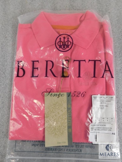 New Beretta Women's Corporate Polo Hot Pink Short Sleeve Size S Small